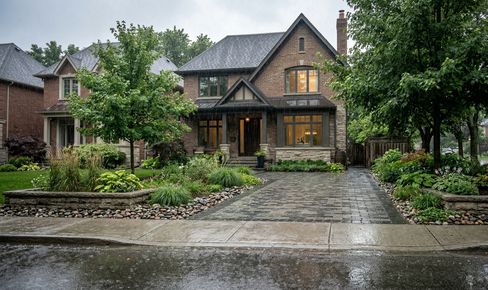 Driveway widening with permeable surface — City permitted